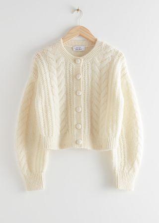 & Other Stories + Cropped Button Up Knit Sweater