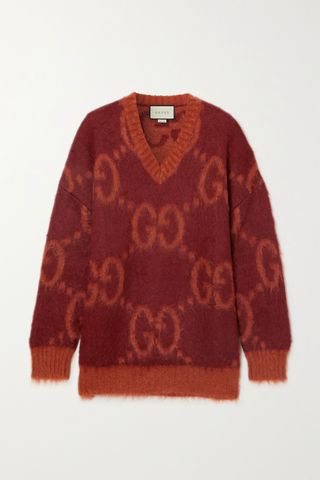 Gucci + Intarsia Mohair-Blend Sweater