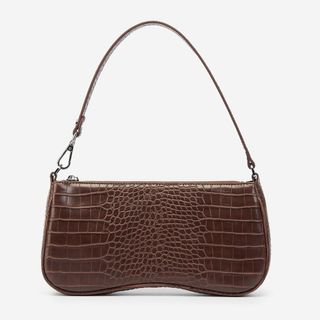 JW Pei + Eva Shoulder Bag in Brown Croc