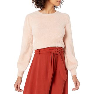 ASTR the Label + Sorbet Solid Long Sleeve Fuzzy Sweater