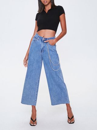 Forever 21 + Wide-Leg Ankle Jeans
