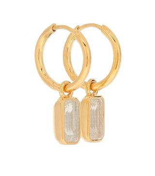 Theodora Warre + 18kt Yellow Gold-Plated Hoop Earrings With White Topaz
