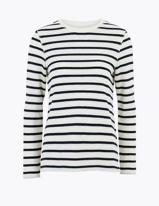 M&S Collection + Cotton Striped Sweatshirt