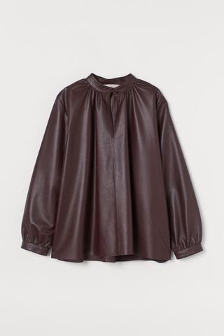 H&M + Leather Blouse