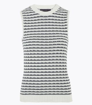 Marks and Spencer Collection + Pure Cotton Striped Sleeveless Knitted Top