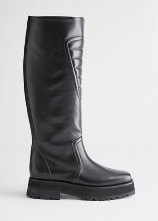 & Other Stories + Topstitched Tall Leather Boots