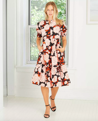 Who What Wear x Target + Short Puff Sleeve Tiered Babydoll Dress