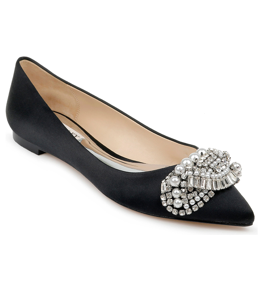 Badgley Mischka Collection + Octavia Crystal Embellished Skimmer Flat