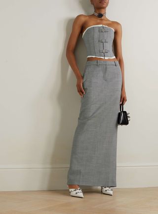 Alessandra Rich + Wool-Blend Maxi Skirt