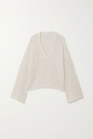 King & Tuckfield + Cable-Knit Linen and Cotton-Blend Sweater