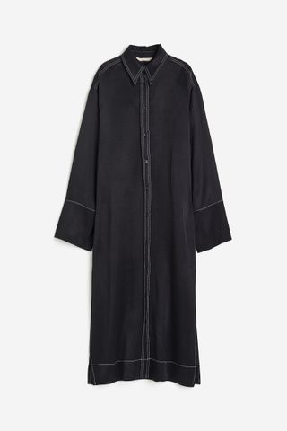 H&M + Oversized Satin Shirt Dress