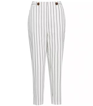 Dorothy Perkins + White Pinstriped Ankle Grazer Trousers
