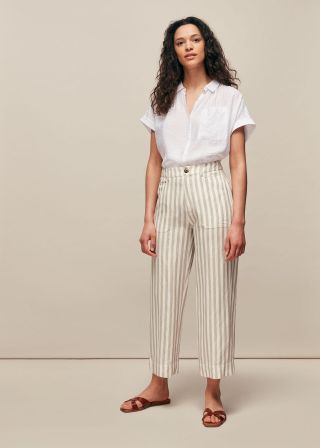 Whistles + Linen Stripe Trouser