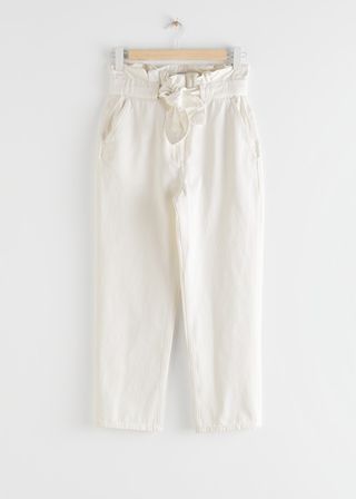 & Other Stories + High Rise Paperbag Waist Denim Trousers