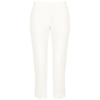 Alexander McQueen + White Cropped Slim-Leg Trousers