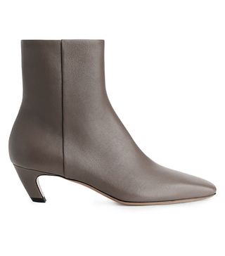 Arket + Mid-Heel Leather Ankle Boots
