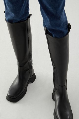 Cos + Leather Chunky Sole Knee High Boots