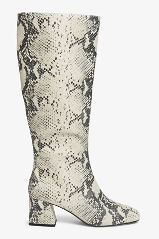 Monki + Knee-high faux leather boots