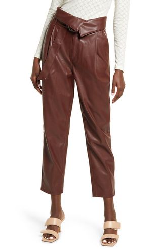 Open Edit + Faux Leather Trousers