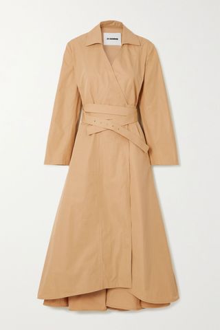 Jil Sander + Narcy Belted Cotton-Poplin Wrap Dress