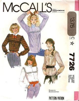 McCalls + Vintage Pattern 7726 Misses Womens Blouse With Yokes