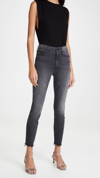 Mother + High Waisted Looker Ankle Fray Jeans