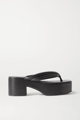Dries Van Noten + Leather Platform Flip Flops