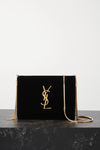 Saint Laurent + Box Velvet Shoulder Bag