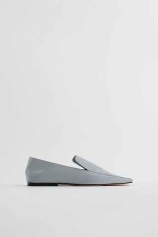 Zara + Square Toe Leather Loafers