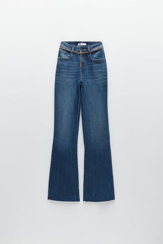 Zara + Z1975 Chain Belt Flared Jeans