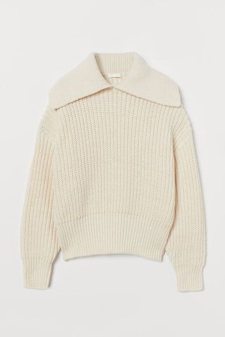 H&M + Collared Rib-Knit Sweater