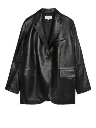 Arket + Oversized Leather Blazer
