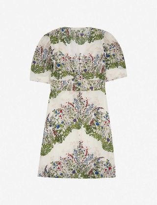 Maje + Riviere Floral-Print Silk Mini Dress