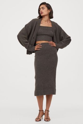 H&M + Fine-Knit Pencil Skirt