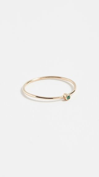 Jennifer Meyer Jewelry + 18k Gold Thin Emerald Ring
