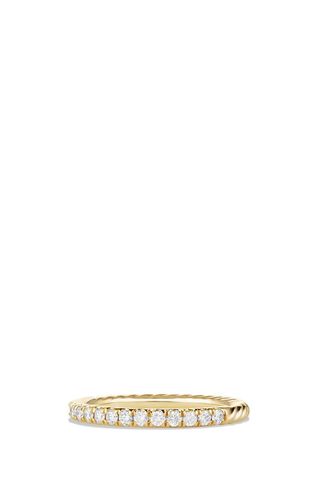 David Yurman + Cable Ring With Diamonds in 18k Gold