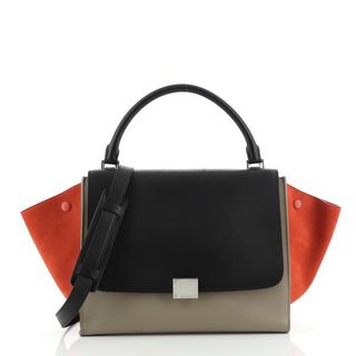Celine + Tricolor Trapeze Bag Leather Medium