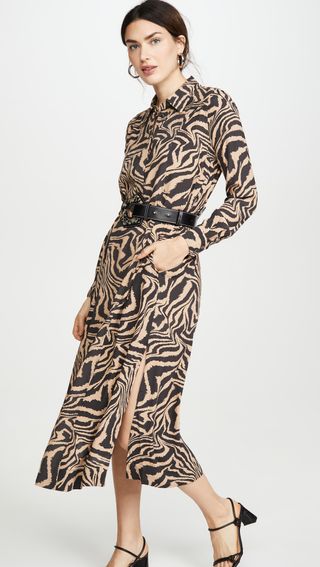 Ganni + Printed Crepe Dress