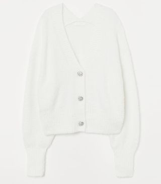 H&M + Sparkly-Button Fluffy Cardigan