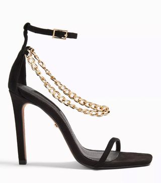 Topshop + Rival Black Chain Two Part Heels