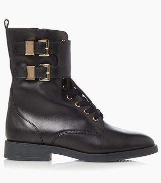 Dune London + Pictor Double Buckle Flat Ankle Boots