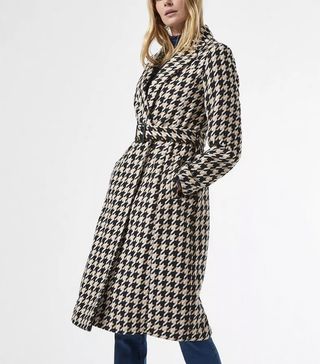 Dorothy Perkins + Monochrome Dogtooth Belted Wrap Coat
