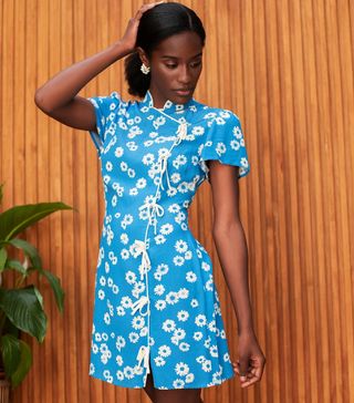 Kitri + Harlow Blue Daisy Print Mini Dress