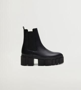 Mango + Leather Track Soleankle Boots