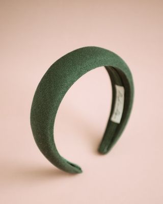 Rock N Rose + Vera Forest Green Linen Padded Headband