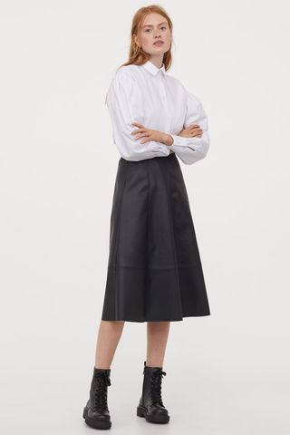 H&M + Faux Leather Skirt