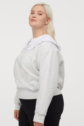 H&M+ + Collared Sweatshirt