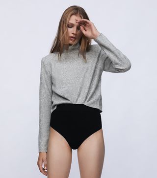 Zara + Sweatshirt With Shoulder Pads
