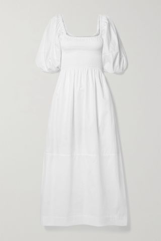 La Ligne + Daisy Smocked Cotton-Poplin Midi Dress