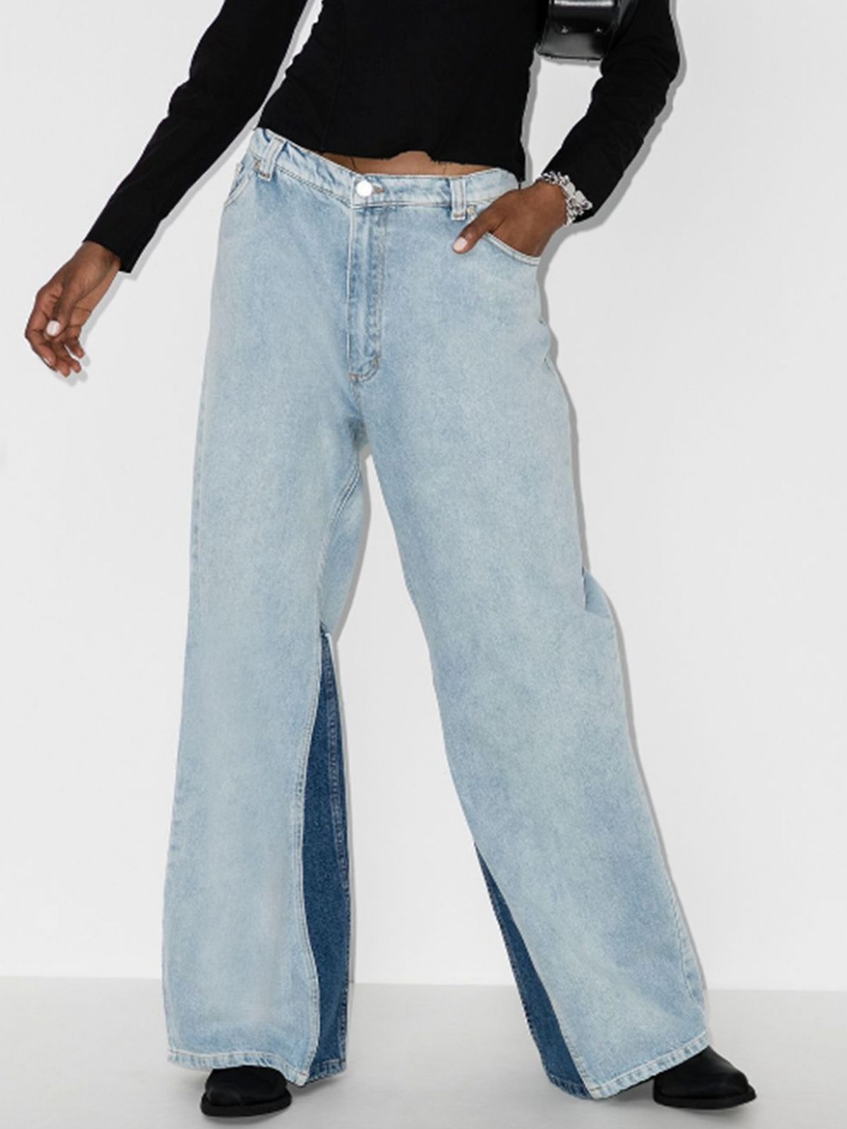 Skater Layered Denim Jeans